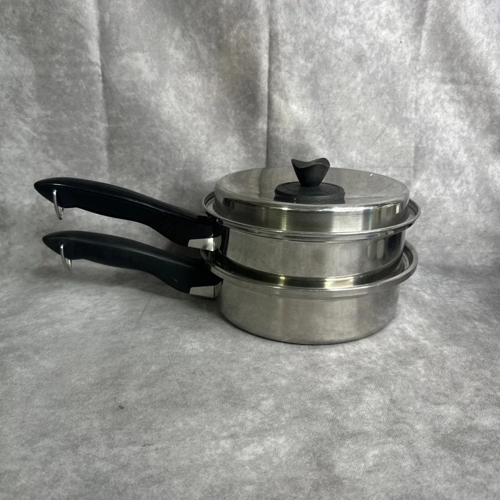 Colonial Wear Double steamer boiler  Pot Pan‎ Vintage With Lid